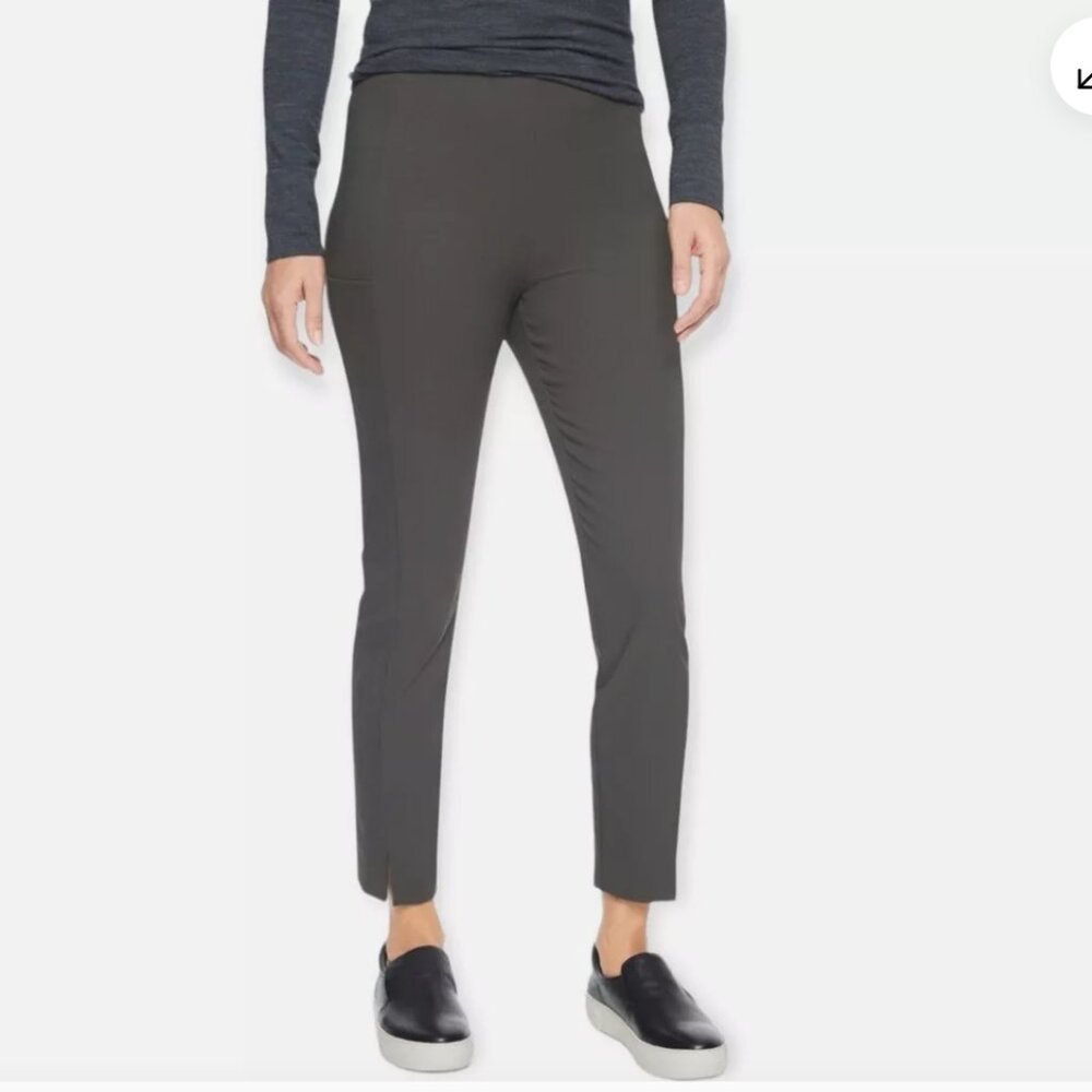 Athleta Wander Pant Straight Crop Split Front Hem Green Brown Gray Size 12